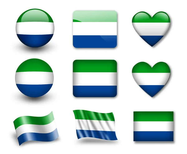 A Sierra Leone-i zászló — Stock Fotó