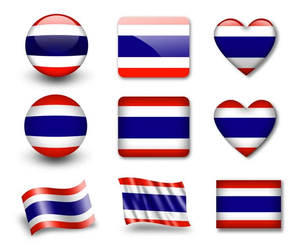Tajski flagi — Zdjęcie stockowe