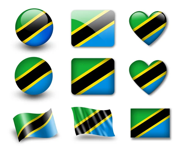 A Tanzánia zászló — Stock Fotó