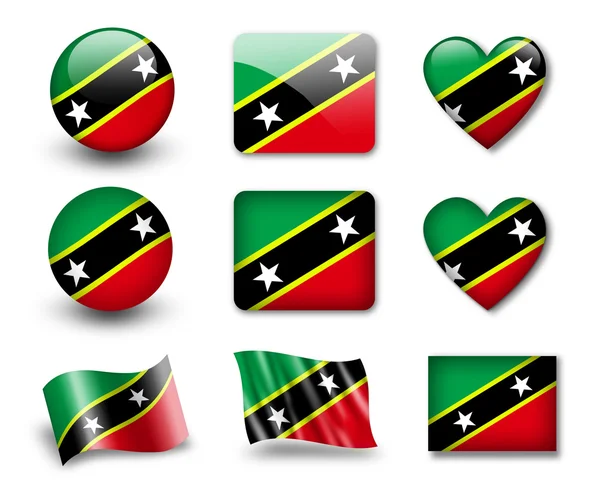 Saint Kitts ja Nevis lippu — kuvapankkivalokuva
