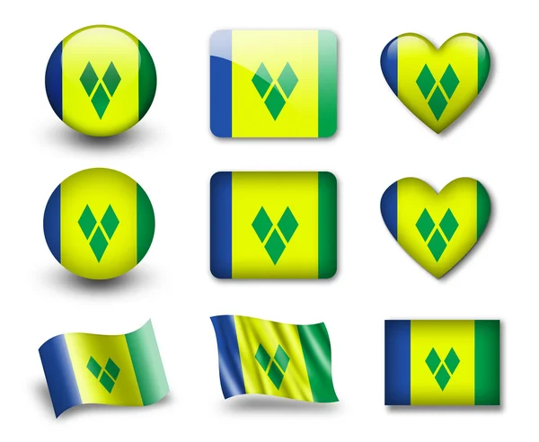 Flaggan saint vincent och Grenadinerna — Stockfoto