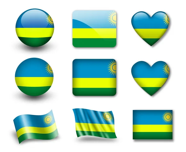 La bandera de Ruanda — Foto de Stock