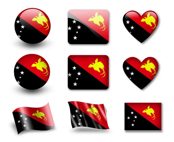 A Pápua Új-Guinea zászló — Stock Fotó