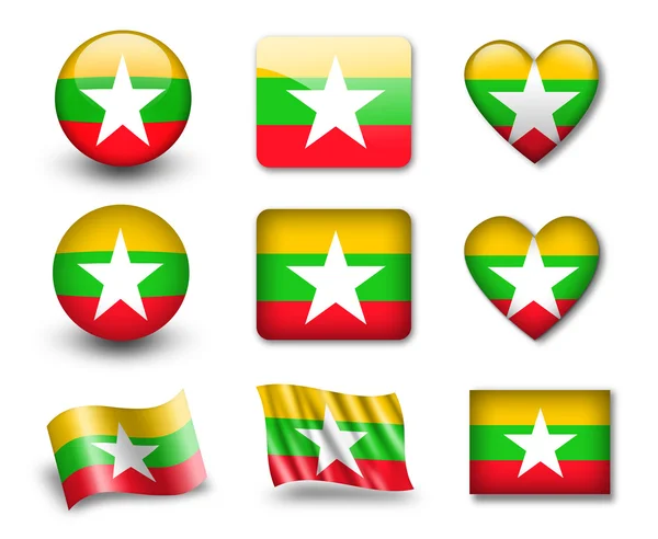 Die myanmarische Flagge — Stockfoto