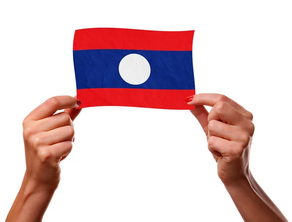 De Laotiaanse vlag — Stockfoto