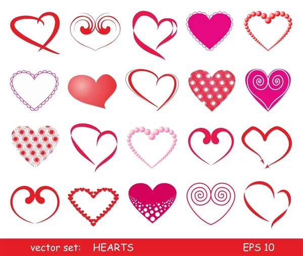 Набор сердец — стоковый вектор