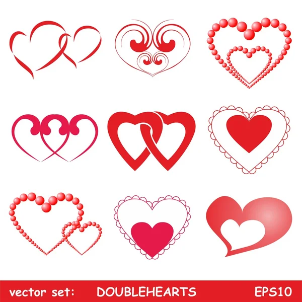 Double cœur mis — Image vectorielle