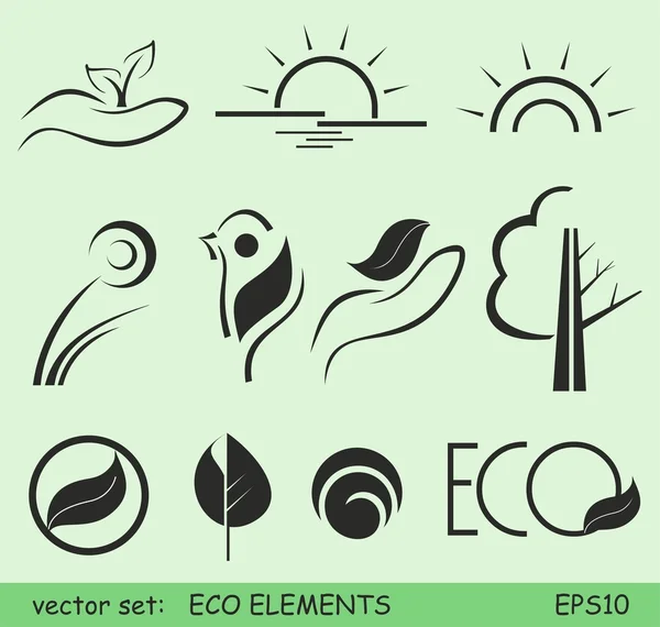 Elementos ecológicos — Vector de stock