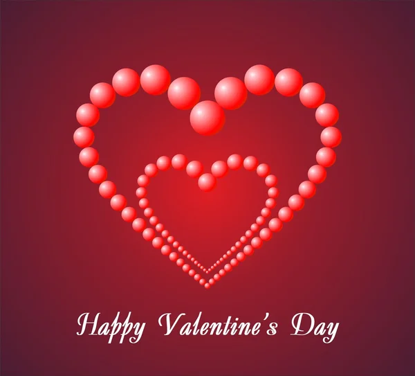 Cartão de Dia dos Namorados com coração duplo — Vetor de Stock