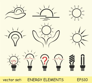 Energy elements clipart