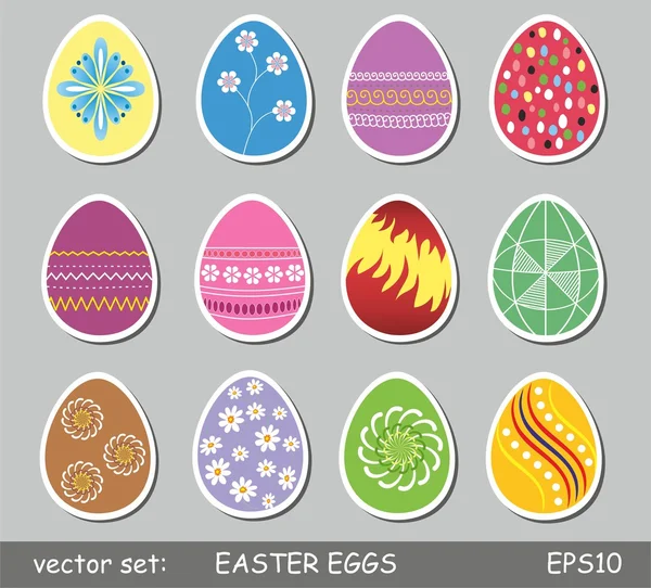 Conjunto de ovos de Páscoa — Vetor de Stock
