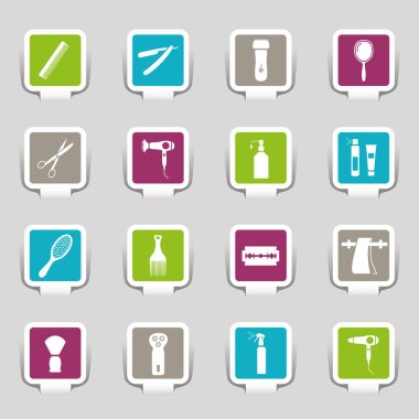 16 icons hairdressing clipart