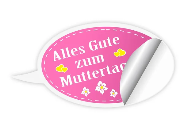 Botão do dia das mães - língua alemã —  Vetores de Stock