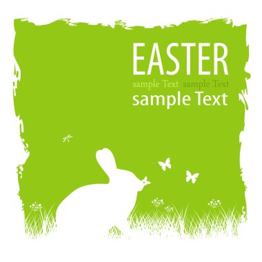 Easter Bunny with butterfly clipart