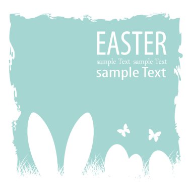 Happy easter on blue clipart