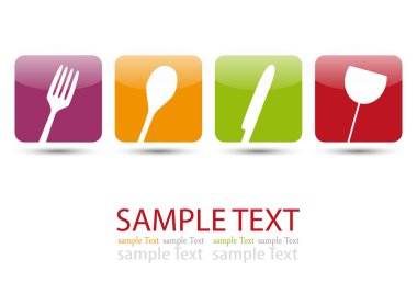 Cutlery icons on white clipart