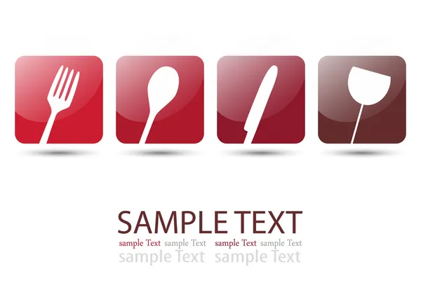 Red Menu icons — Stock Vector