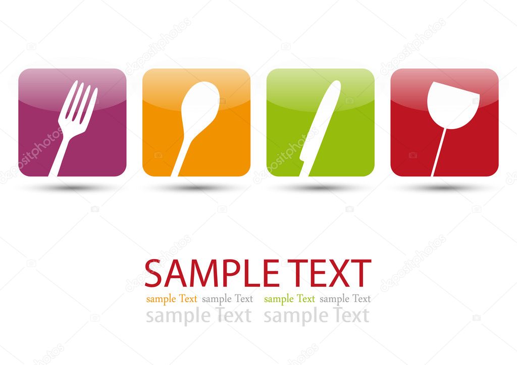 Cutlery icons on white