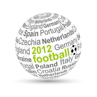 3D ball football 2012 clipart
