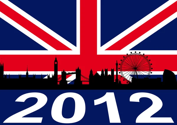London 2012 mit Flagge — Stockvektor