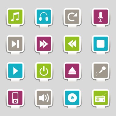 16 Web icons music clipart