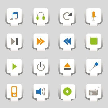 16 Web icons music clipart