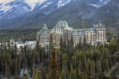 Hotel in the Canadian Rockies clipart