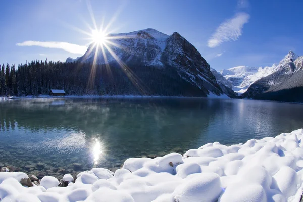 Jezero louise zimní wonderland — Stock fotografie