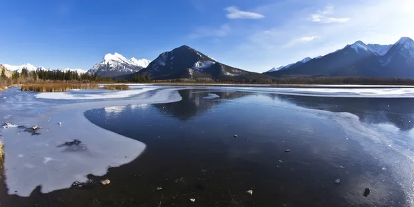 Зимняя страна чудес в Скалистых горах — стоковое фото