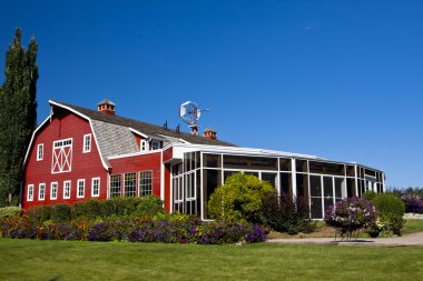 Red Barn with Solarium clipart