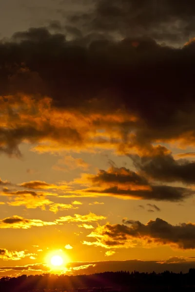 Pôr do sol amarelo dourado — Fotografia de Stock