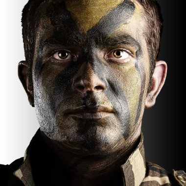 Soldier face painted clipart