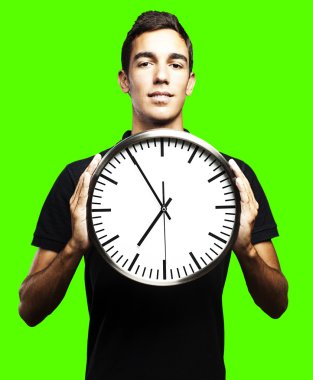 Man with clock clipart