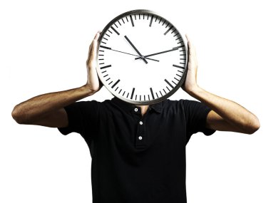 Man holding clock clipart