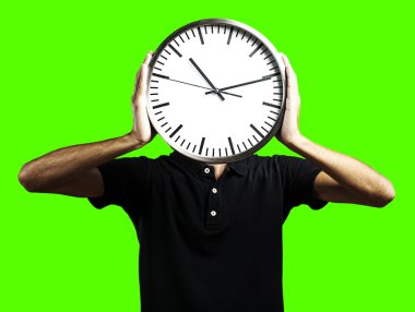 Man with clock clipart