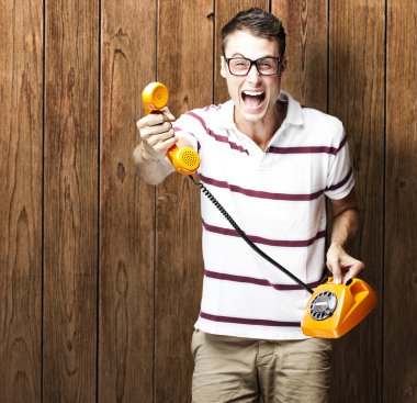 Man with telephone clipart