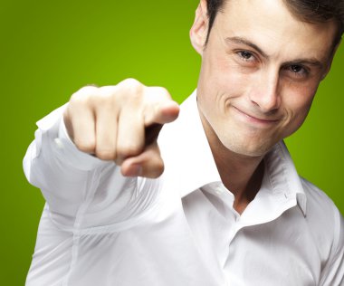 Man pointing with finger clipart