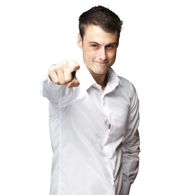 Man pointing with finger clipart