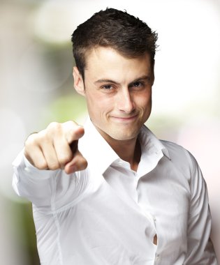 Man pointing with finger clipart