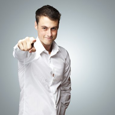 Man pointing with finger clipart