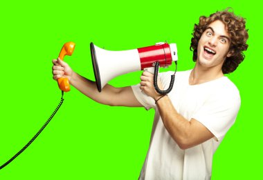 Man with megaphone clipart