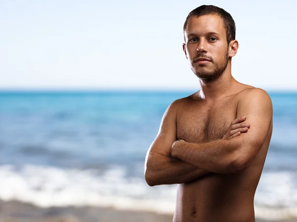 Man in the beach — Stock Photo, Image