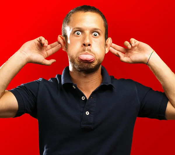Man with a funny face — Stock Photo, Image