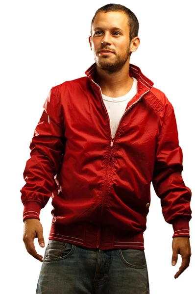 Hombre con chaqueta roja — Foto de Stock