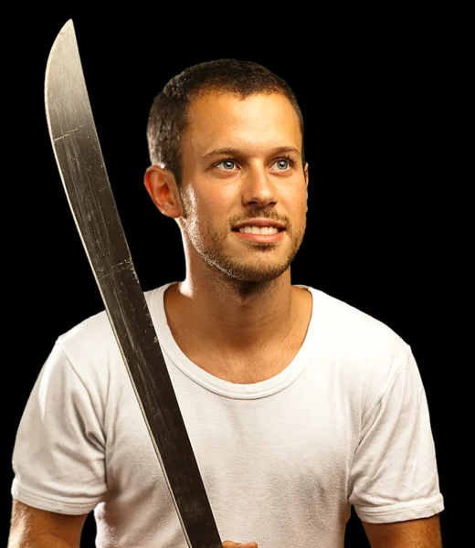 Adam için kılıcı ile — Stok fotoğraf