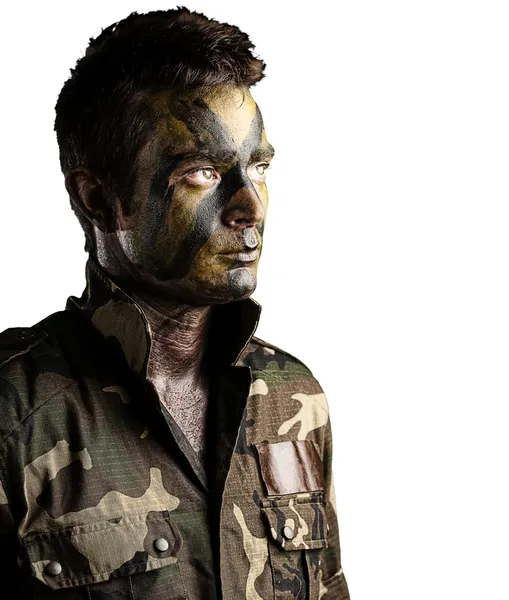 젊은 군인 얼굴 — 스톡 사진