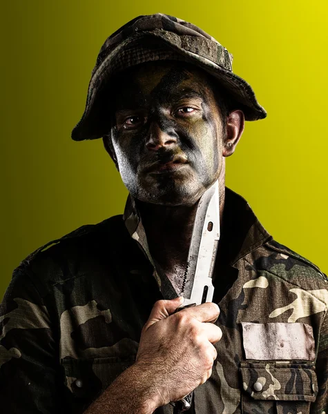 Genç asker yüz — Stok fotoğraf