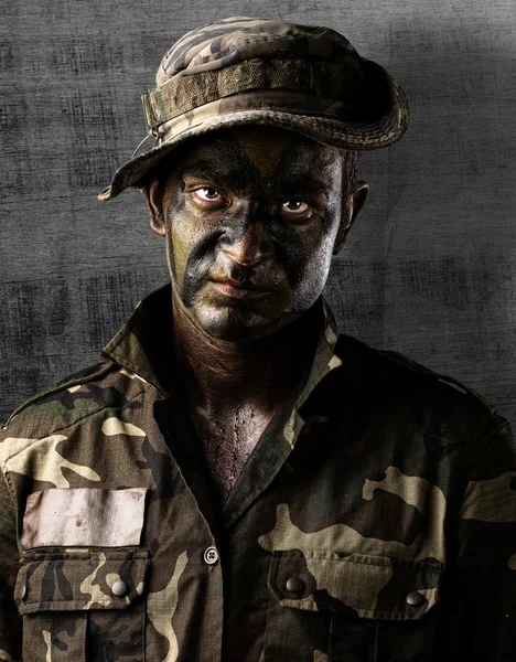 Vojáka obličej — Stock fotografie