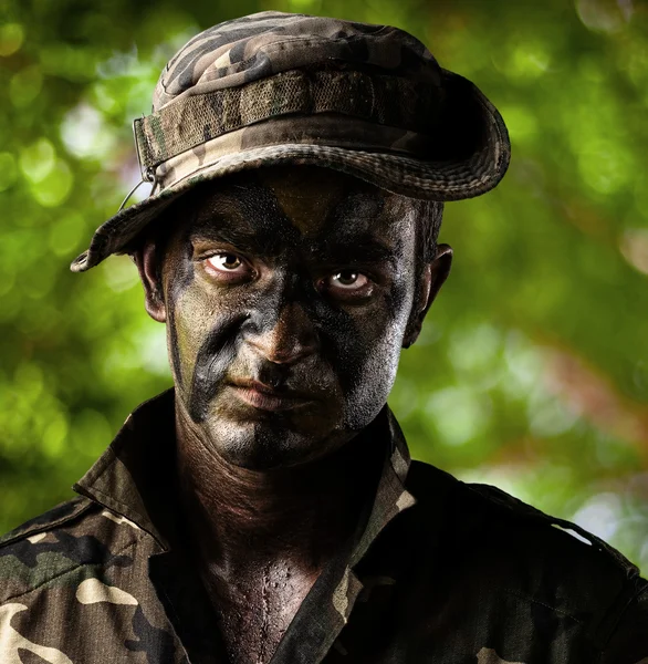 Young soldier face — Stock Photo, Image