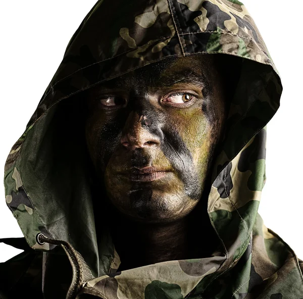 Tvář mladého vojáka — Stock fotografie